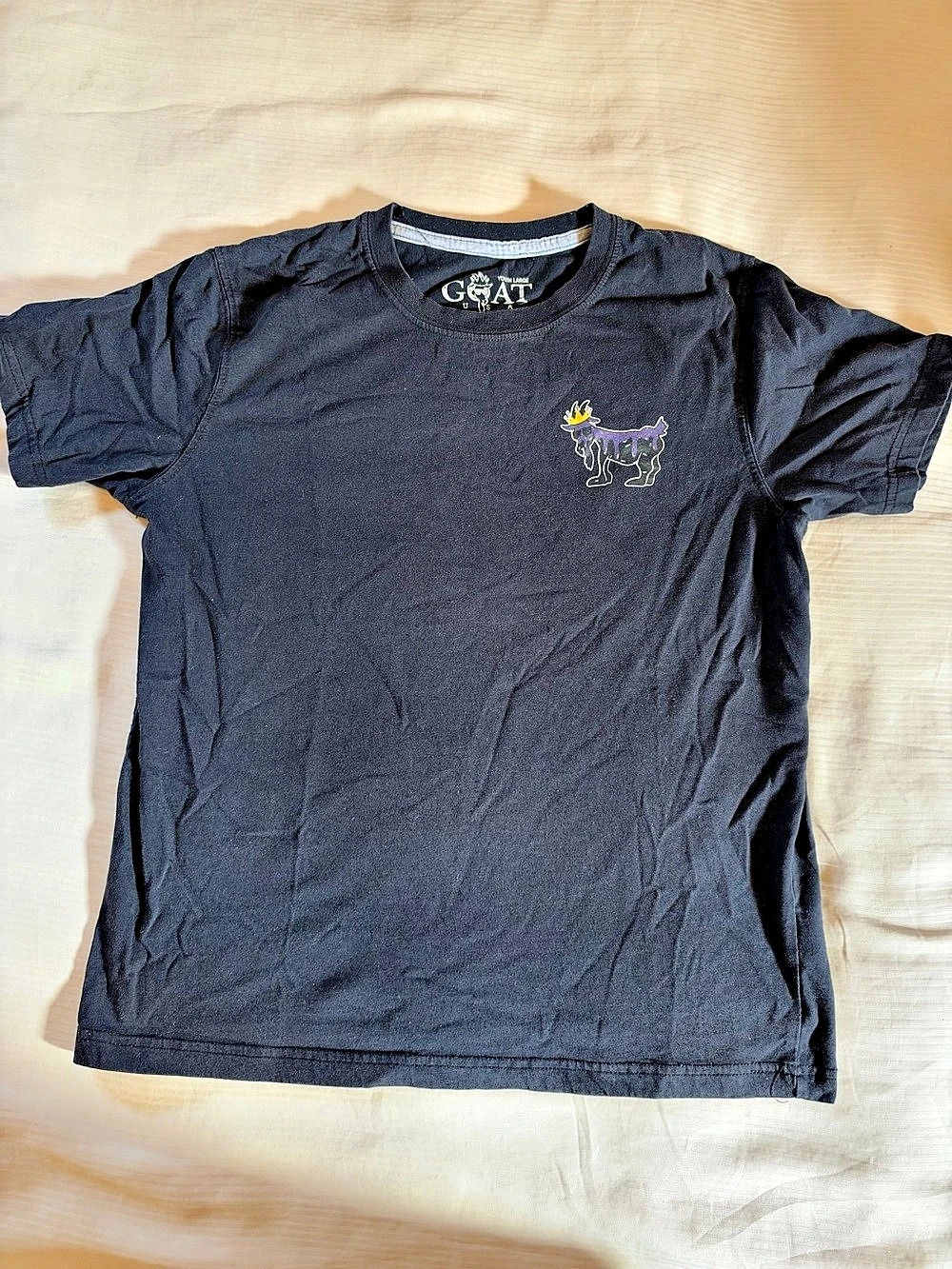 Goat USA Galaxy Drip Crown Goat T-Shirt Youth Large Black & Purple